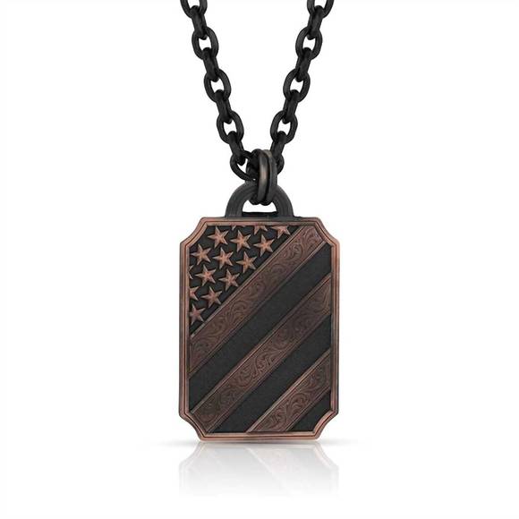 NEW MONTANA SILVERSMITHS men's all american pendant necklace in bronze